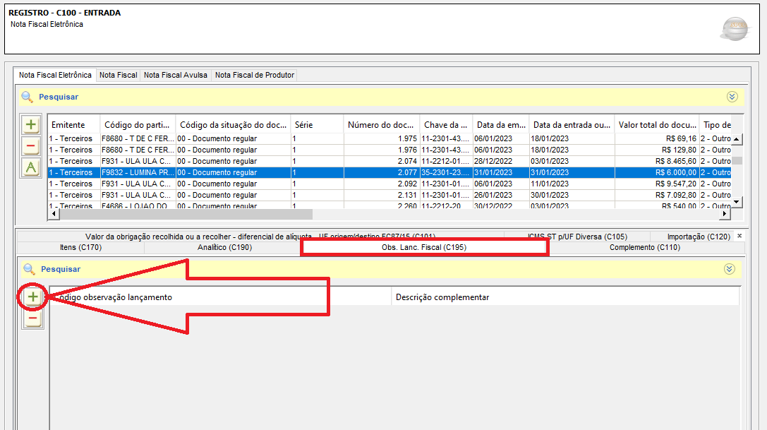 Exemplo de lançamento de diferencial de alíquota